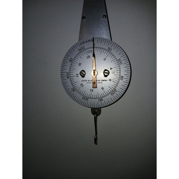 Welch Scientific Co. 500 Grams 18 Ounces Hanging Spring Weight Scale USA W/ Box - Picture 11 of 15